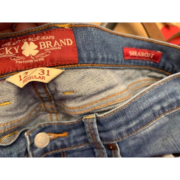 Lucky Brand Sz 12 31 Regular Denim Jeans Sofia Boot Very Light Wear Medium Wash - Picture 4 of 5